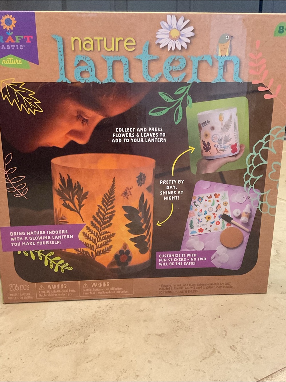 Nature Lantern DIY Kit - Orange Glowing Lantern NWOT age 8+